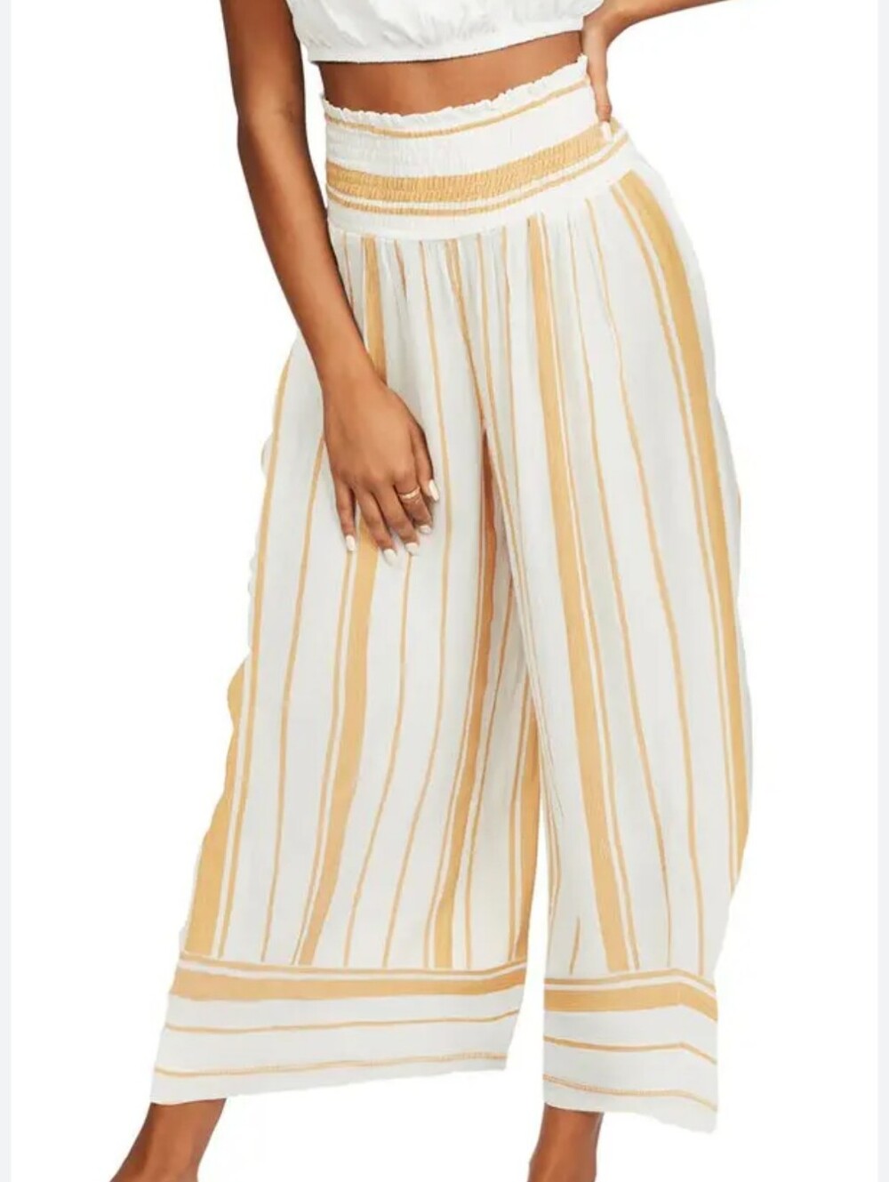 Billabong All Lined Up Striped Wide-Leg Crop Pants